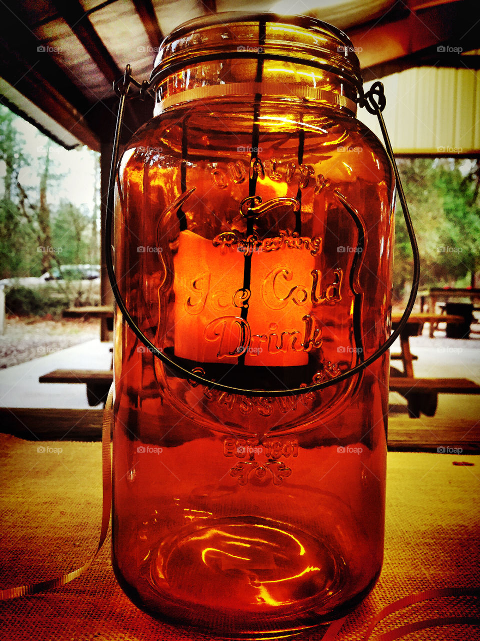 Mason jar center piece party decoration. 