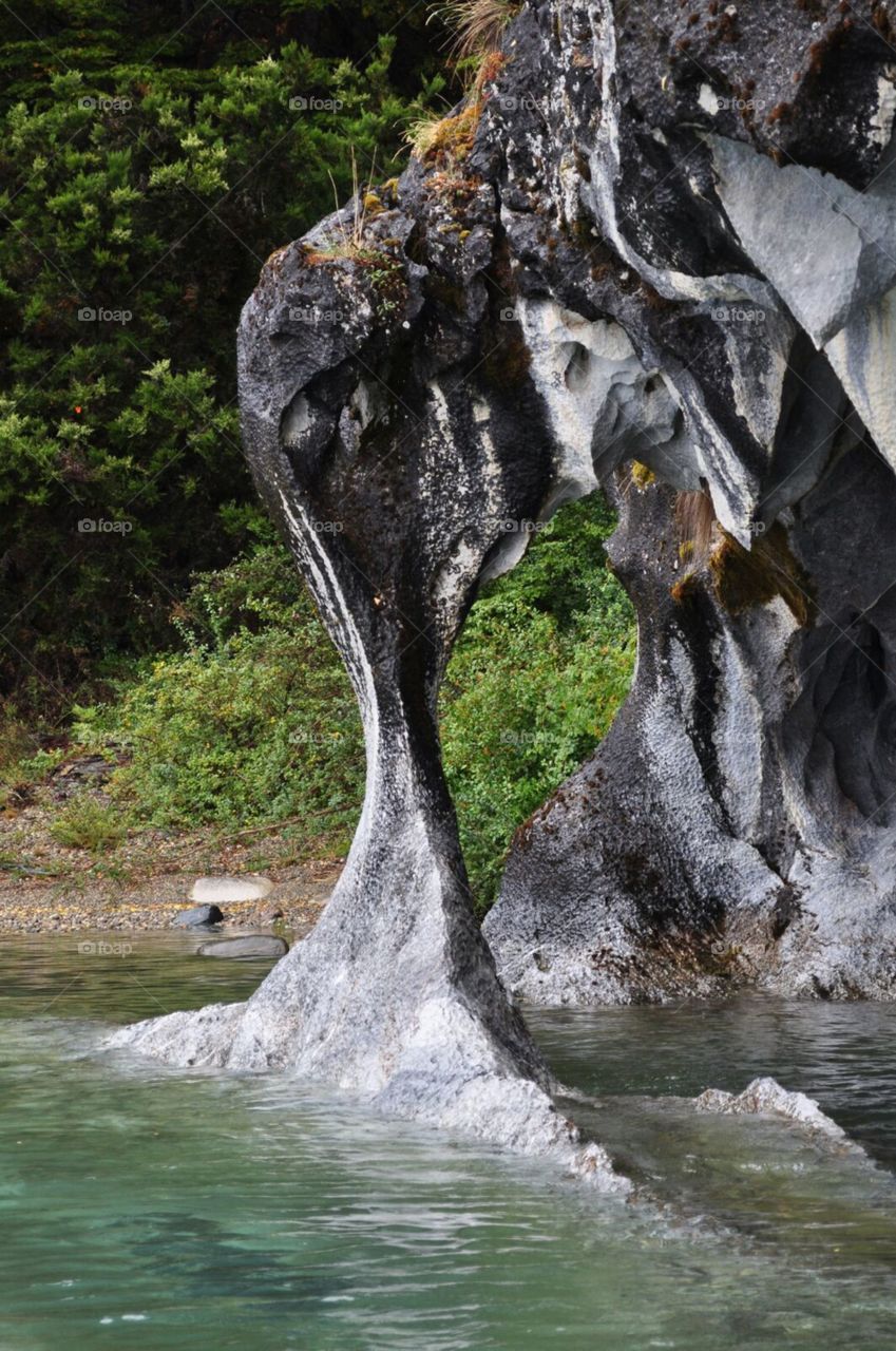 testa di elefante di marmo in Cile