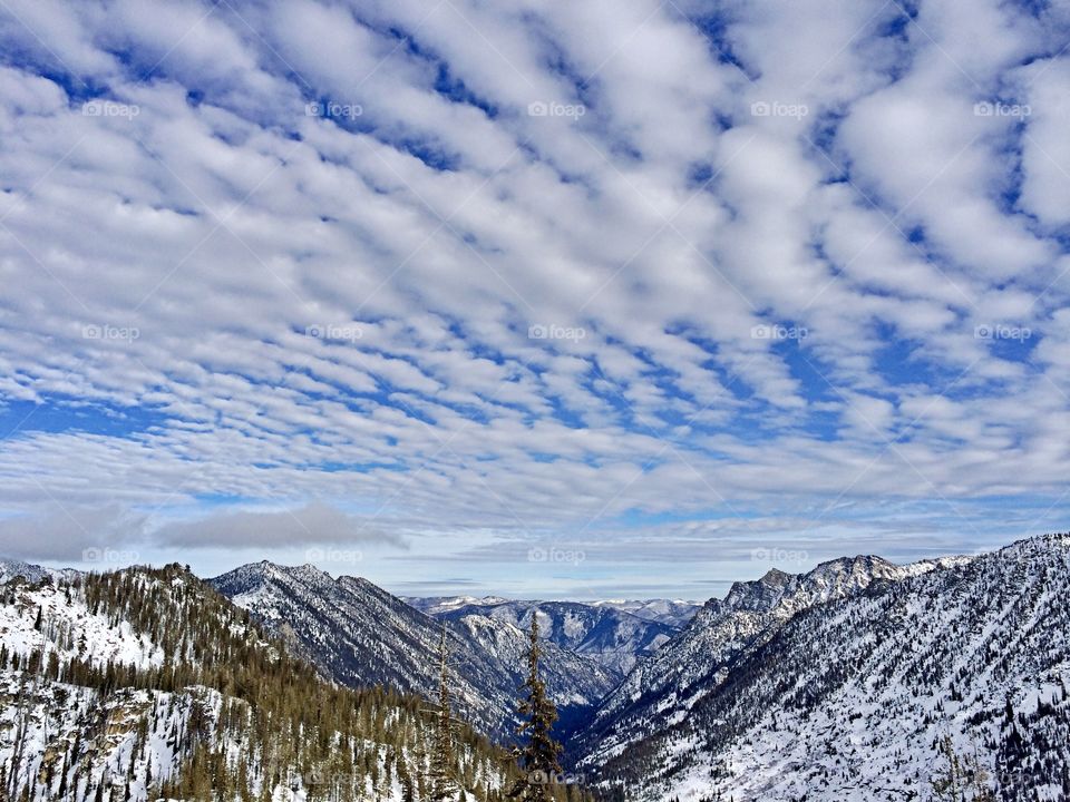 Unique cloud formation above a majestic landscape in the mountains of Idaho.