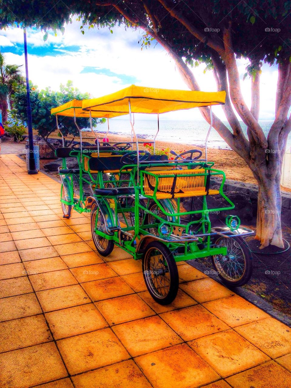 Riding along on a bicycle made for two!