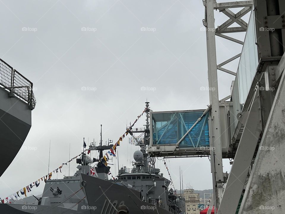 Warships in keelung port