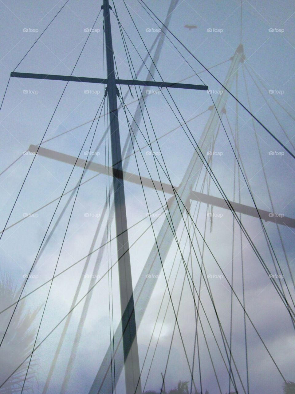 sailboat mast. looking up at sailboat mast