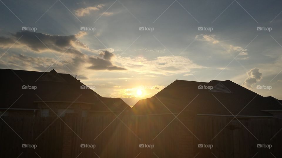 Sunset Over Houses