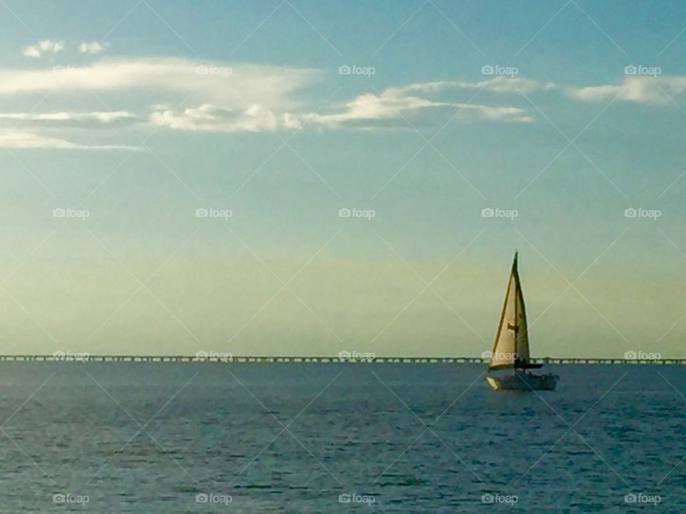 Sailing at dusk