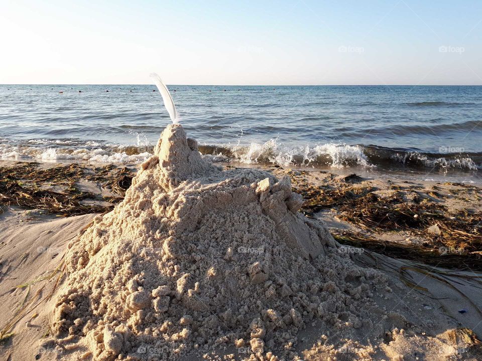 Sand castle at the beach