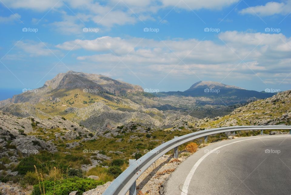 Windy road in Mallorca mountains