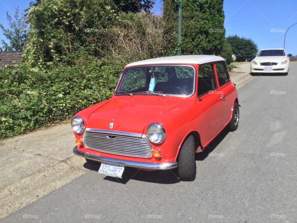 Old Red BMW Mini