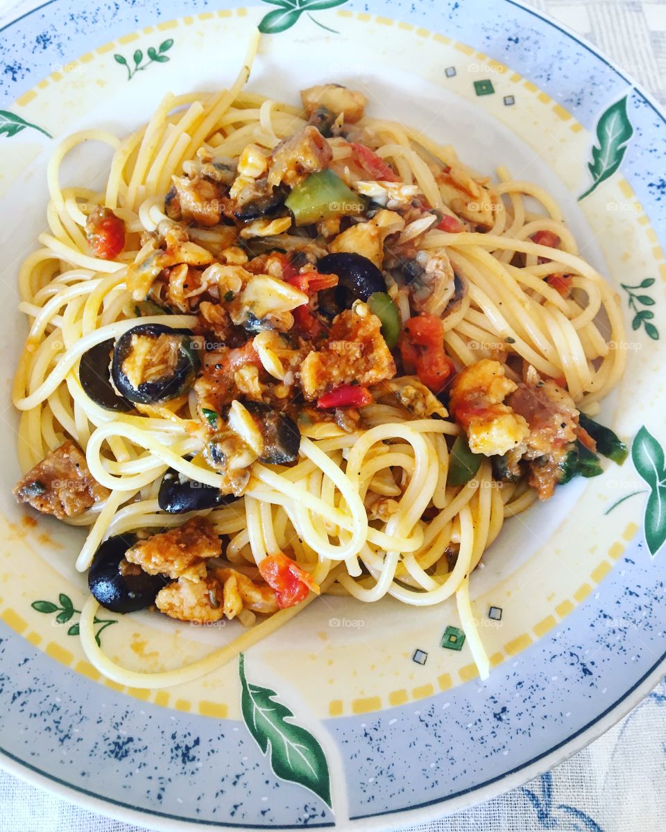Food seafood spaghetti