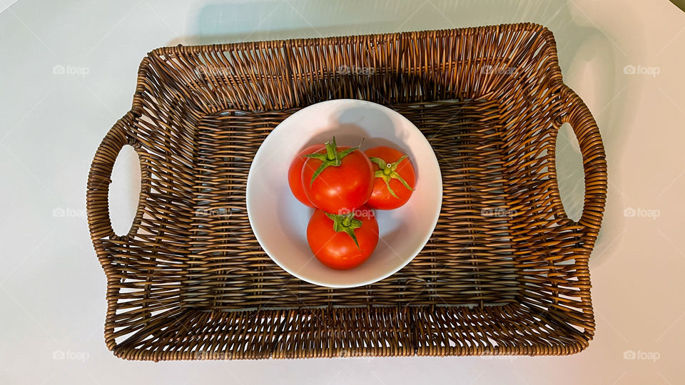 Tomatoes in a basket 