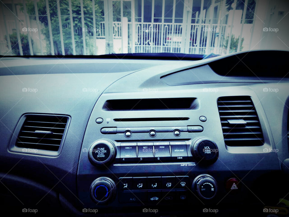 inside the car. console in side my car