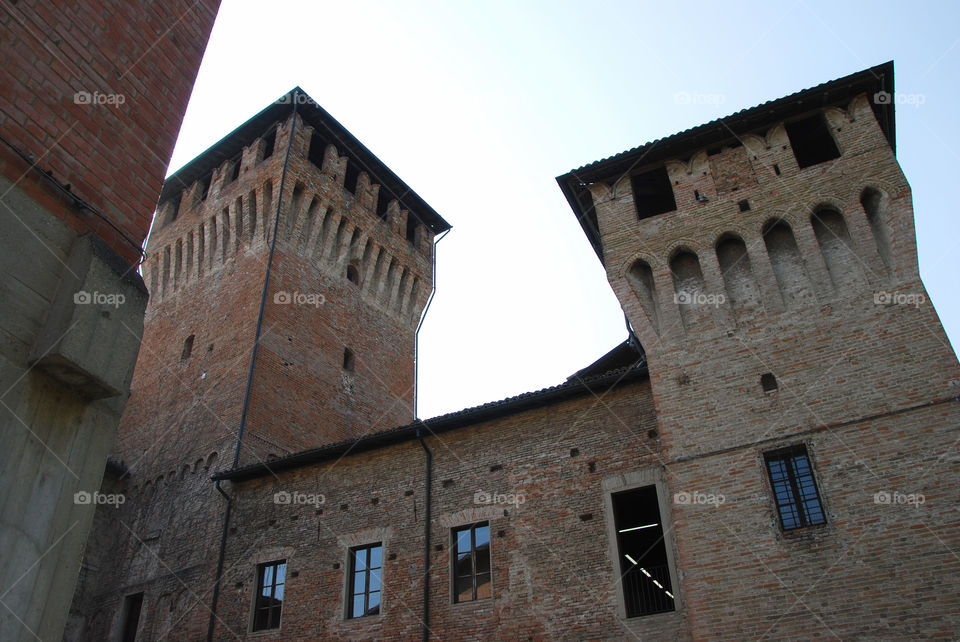 Medieval castle at Montecchio Emilia, Reggio Emilia, Emilia Romagna, Italy.