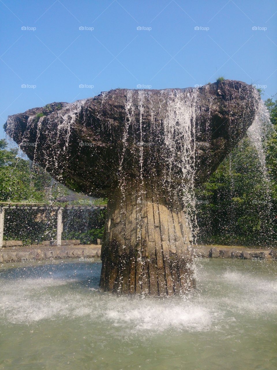材木岩公園にある噴水