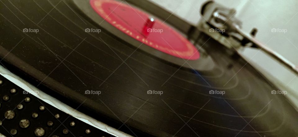 Turntable and Vinyl Record Background in February 2018