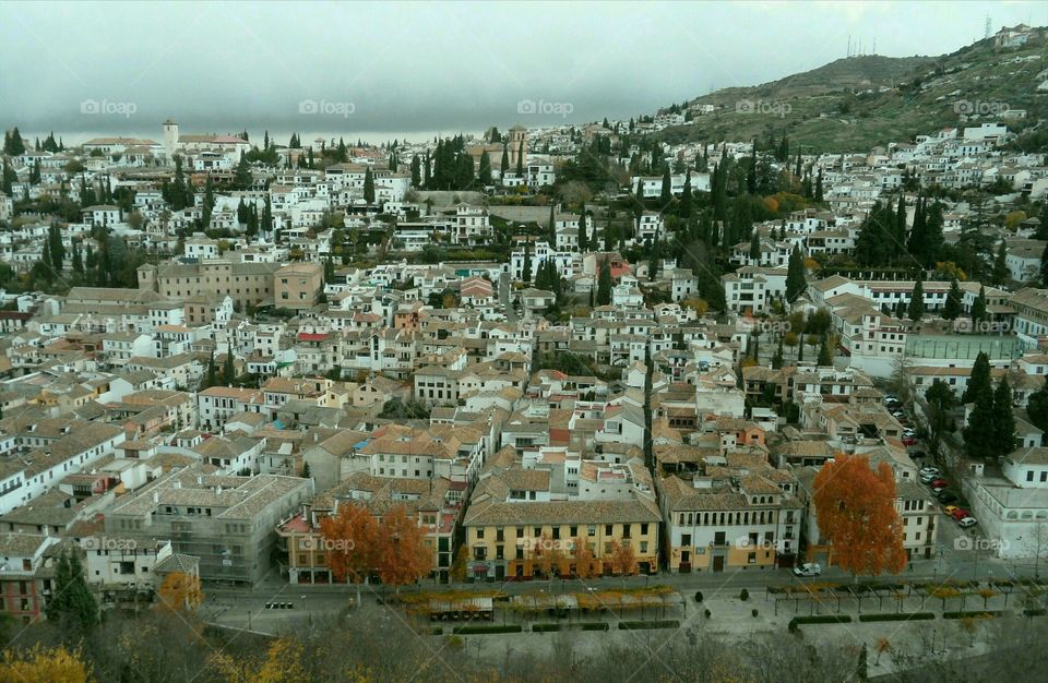 The Albayzin district in autumn, Granada, Spain