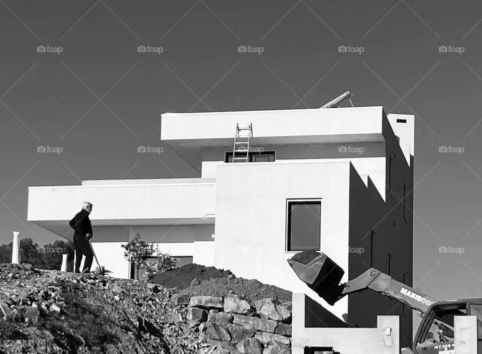 Working near a new house