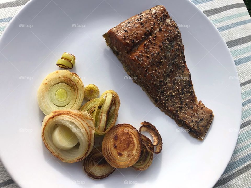 Smoked Salmon With Leeks