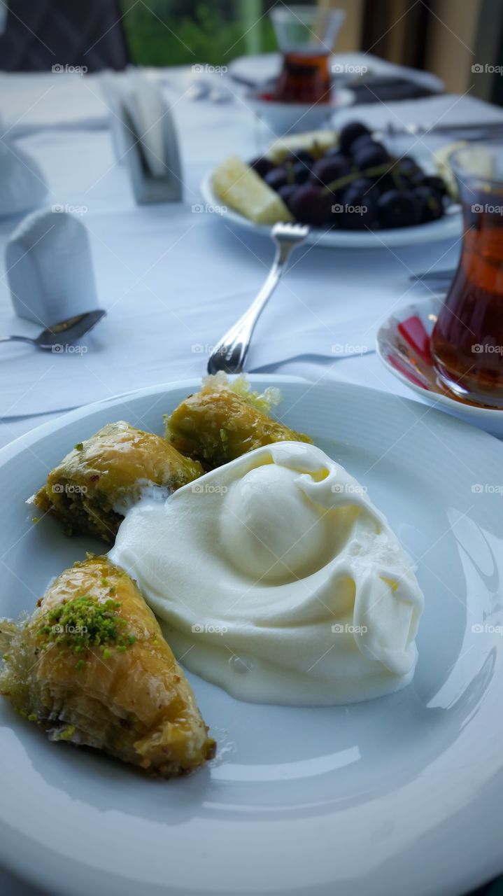 Turkish desert with ice cream