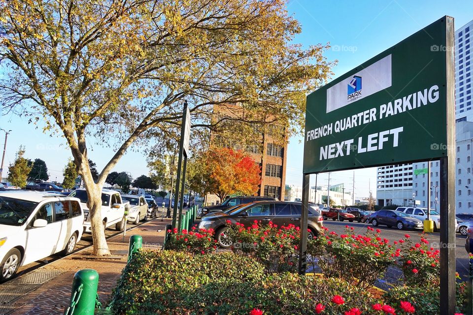 Public paid car parking area at the French Quarter, New Orleans, Louisiana, USA.