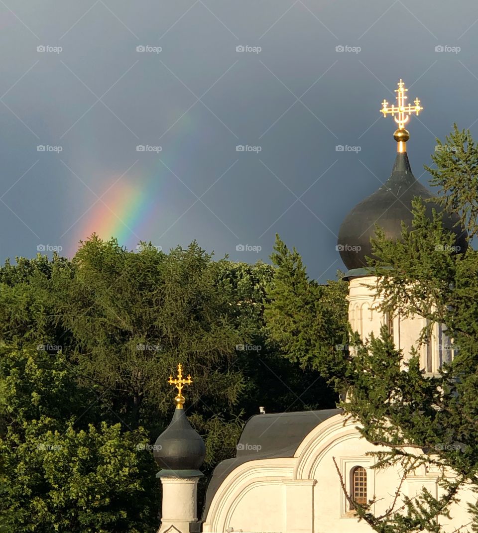 Rainbow over the city