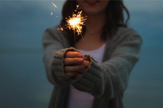 Girl with fire