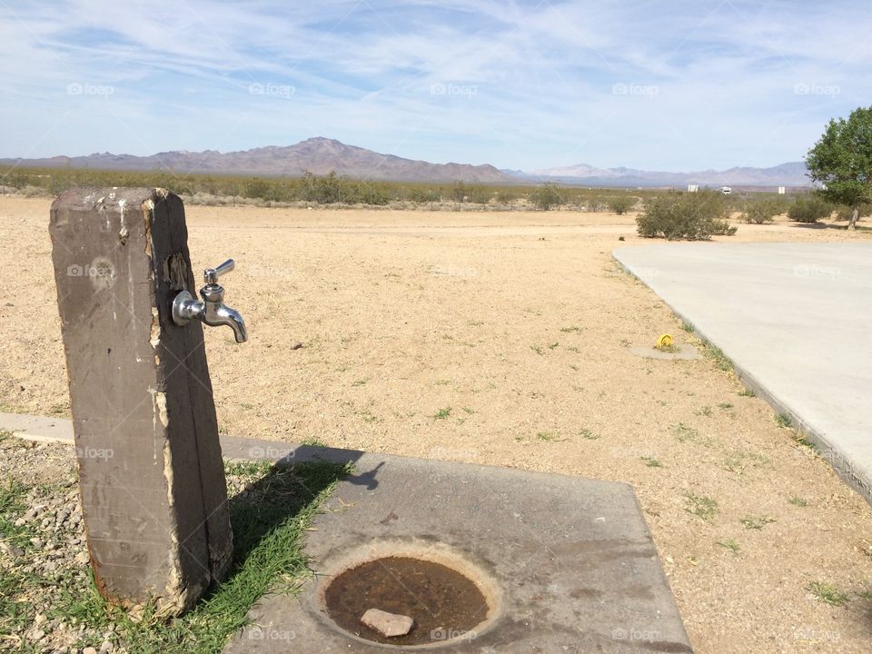 Desert rest stop water spigot 