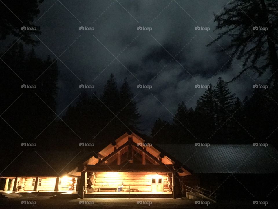 Night time cabin