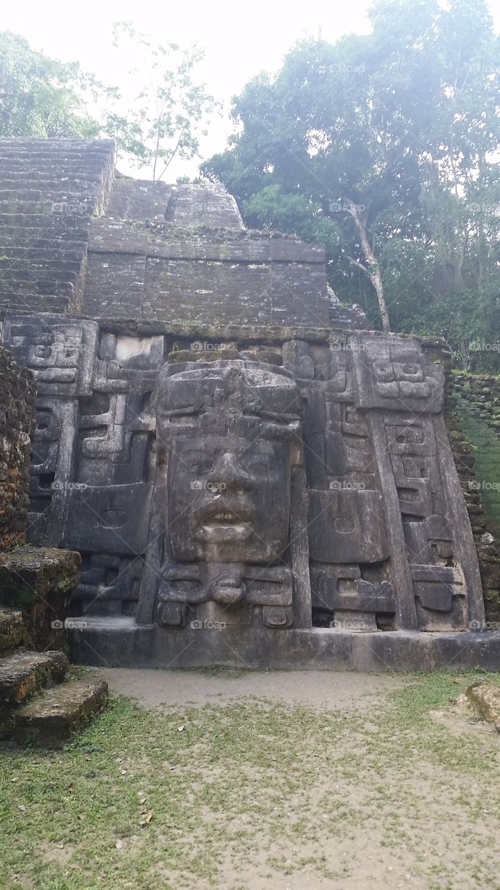 Mayan rock face