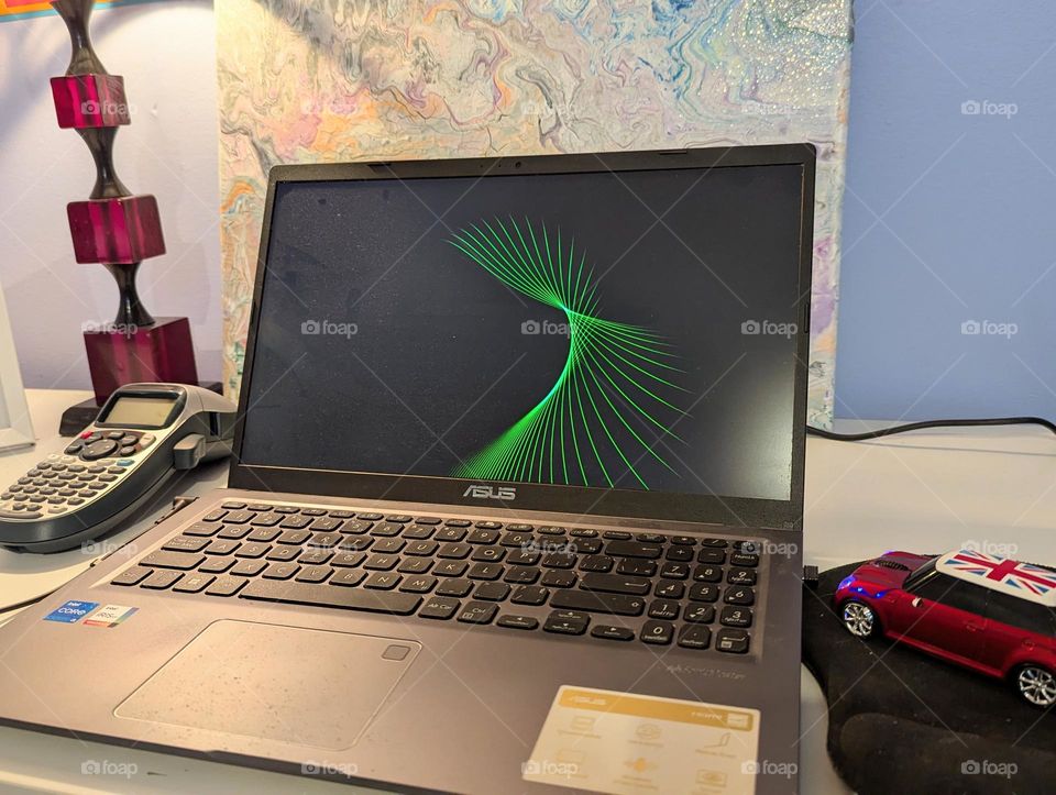 working at my home office