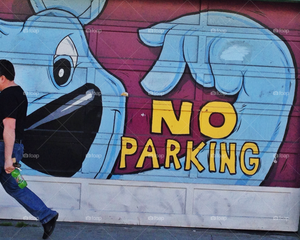 graffiti no parking sidewalk san francisco by threeboydad