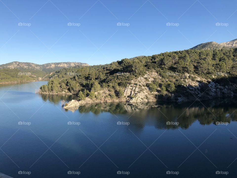 Blocade lake in mountain 