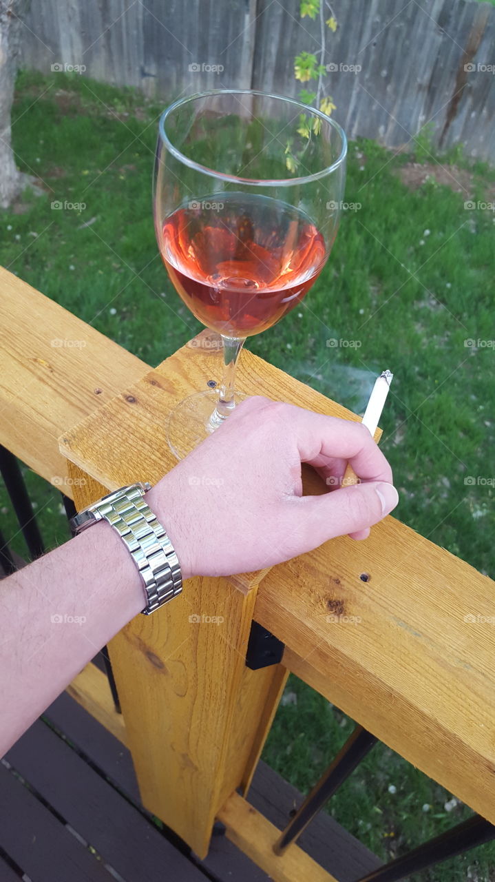 wine and smoke