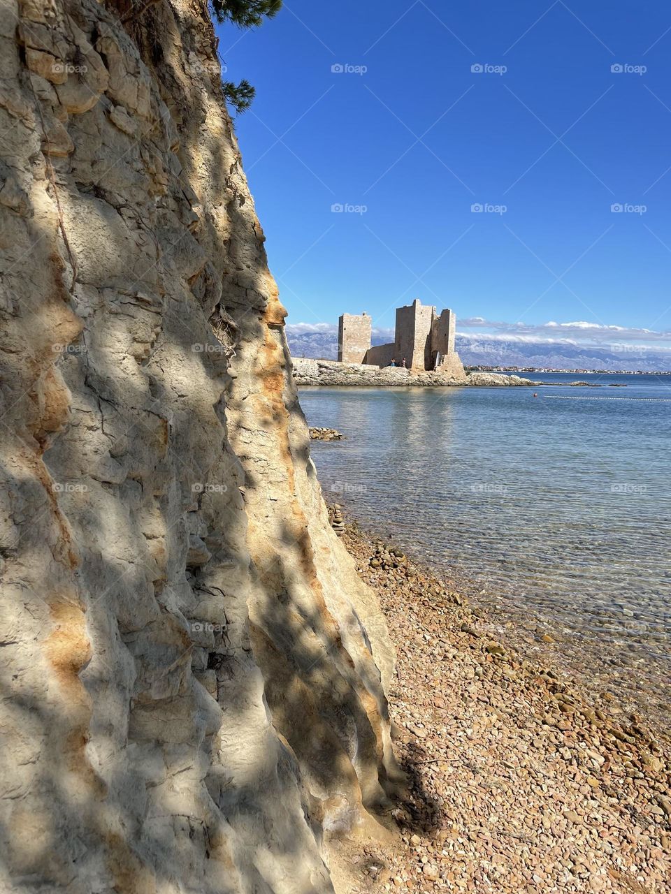 An old castle remains at Vir Island in Croatia 