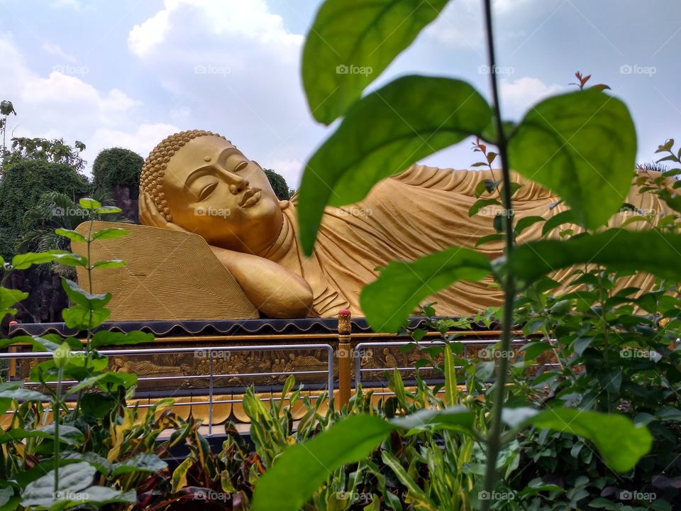The Buddha statue sleeps