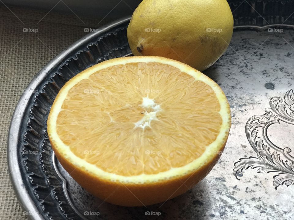 Close-up of orange and lemon fruit