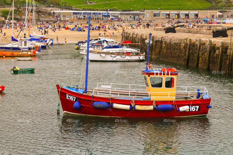 Busy fishing port