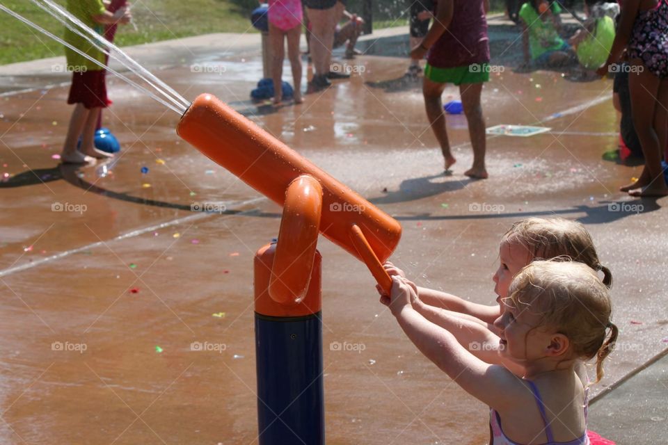 Twins at Waterpark