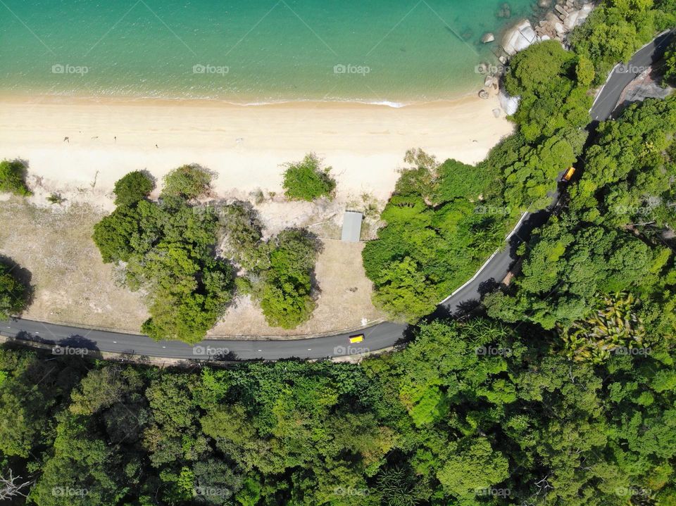 Aerial view of pangkor island beach