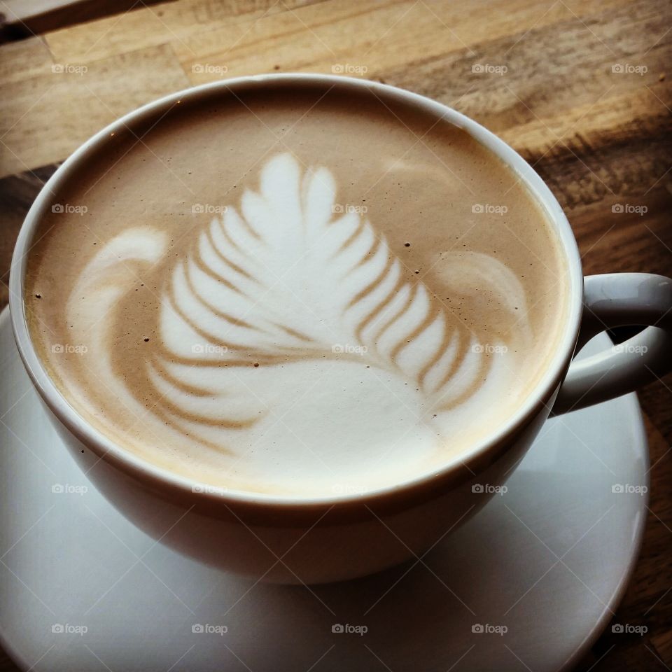 cappuccino with swirl foam art