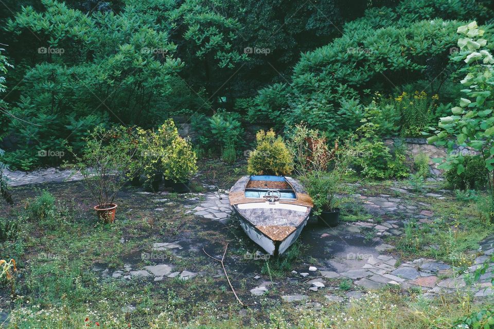 old boat in the park