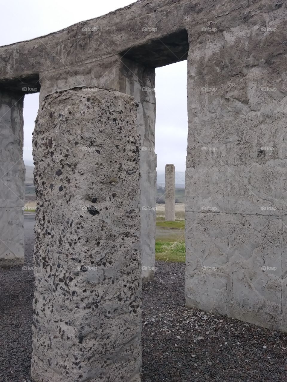 through the pillars
