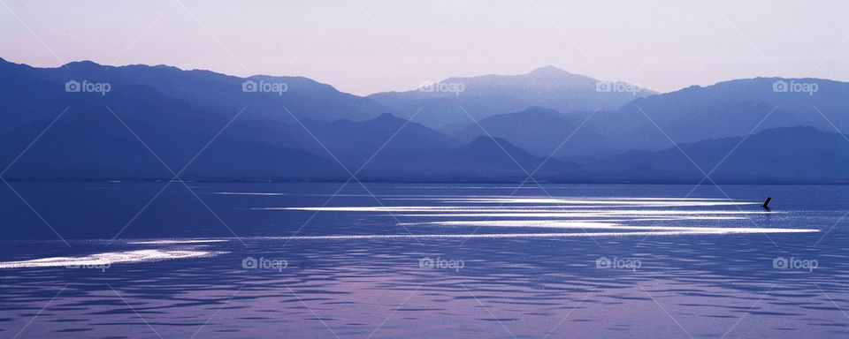 Salton sea reflections in blue