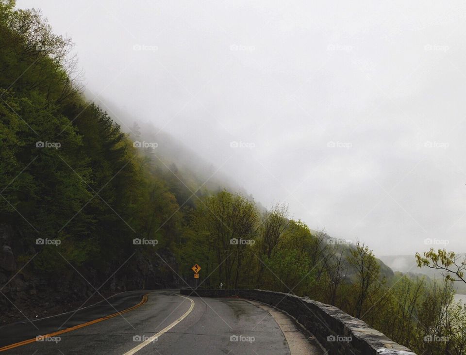 Hawk’s Nest on the Delaware River during a spring storm 