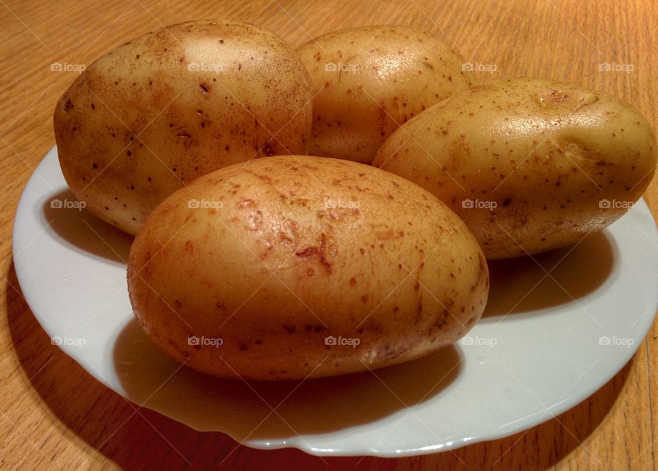 Potato on plate
