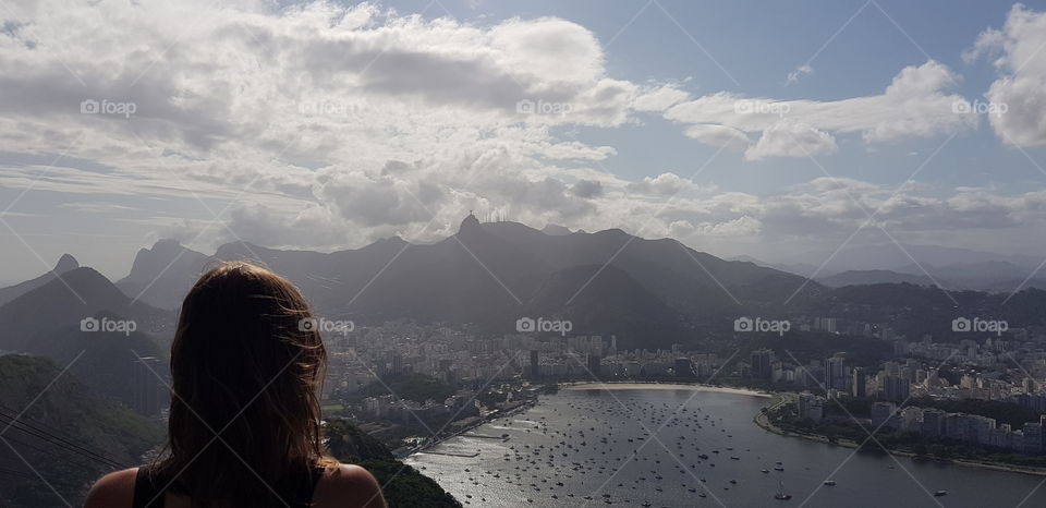 Woman enjoying the view on Rio de Janeiro