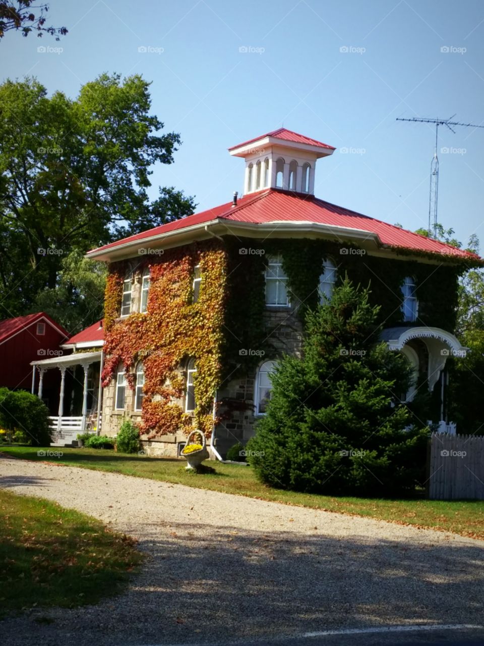 Fall Color on Historic Home