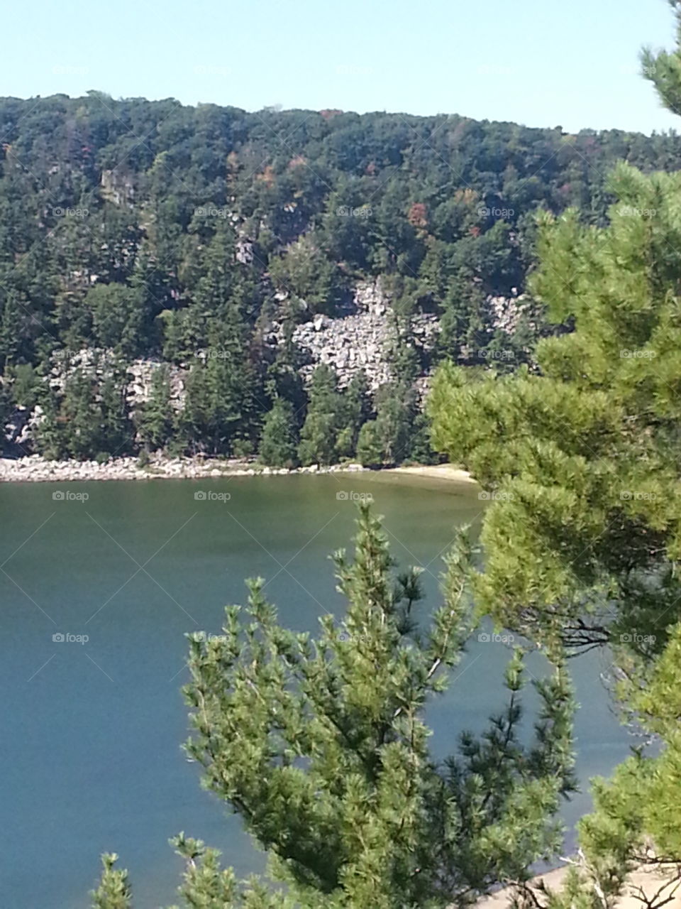 Devils Lake. hiking at the State park taking in the view