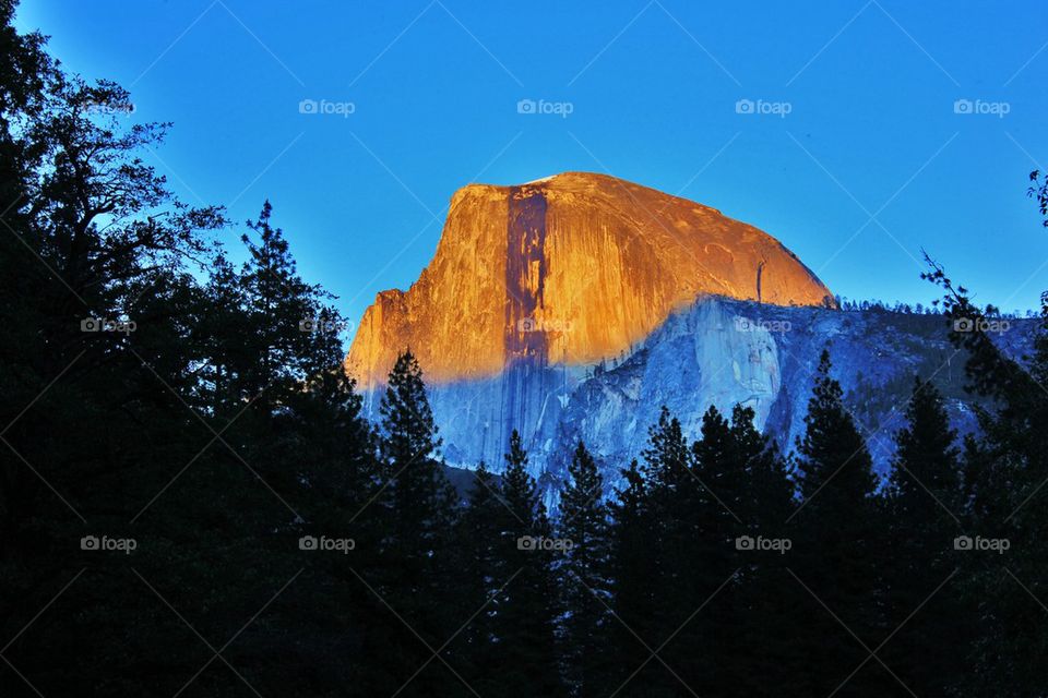 Half dome sunset 