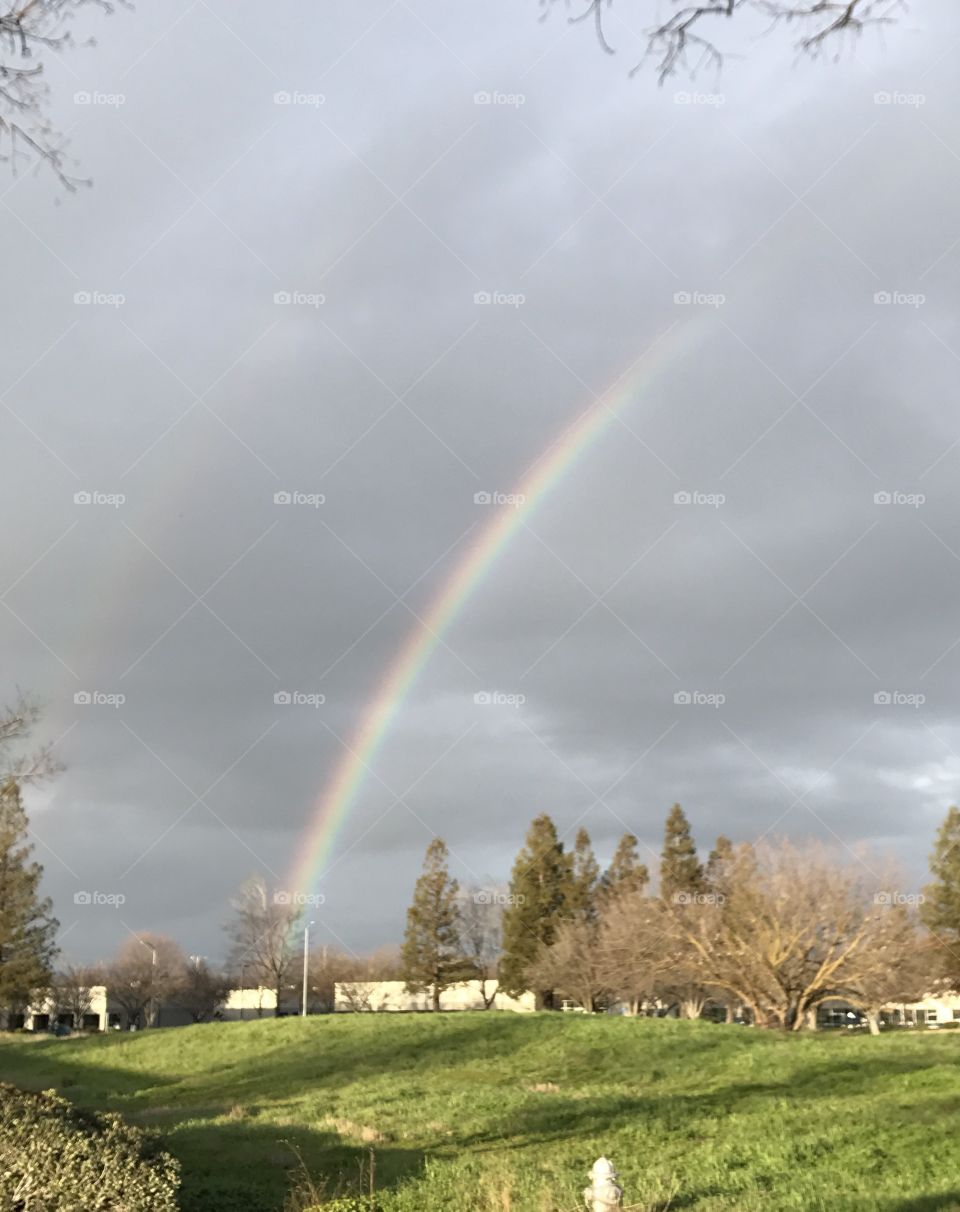 Rainbow after a storm in Sacramento 