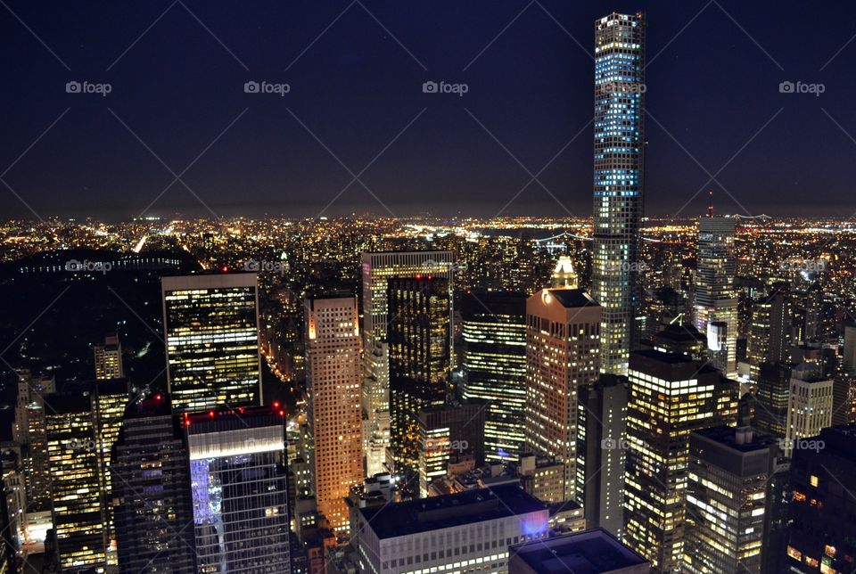 Midtown Manhattan Skyscrapers at night