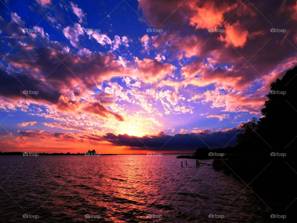 Dramatic sky at sea